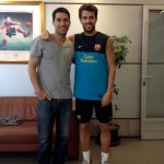 Cesc and Danny at Barcelona's training ground