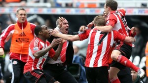 Sunderland celebrate against Newcastle United (Image via SAFC.com)